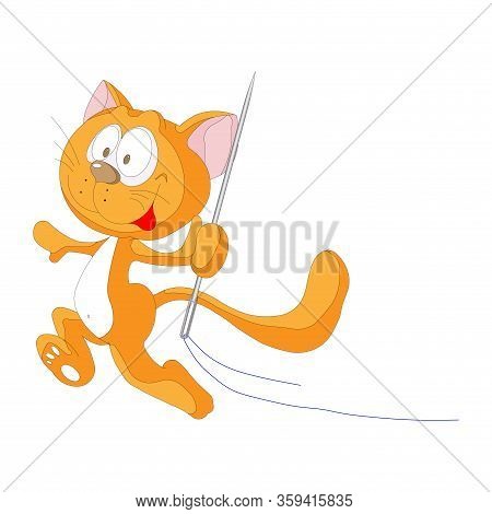 Stylized Image Of A Red Cat - Tailor (sartor, Clothier, Snipper, Fashioner)