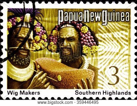 02.09.2020 Divnoe Stavropol Territory Russia The Postage Stamp Papua New Guinea 1974 Folk Culture Cr