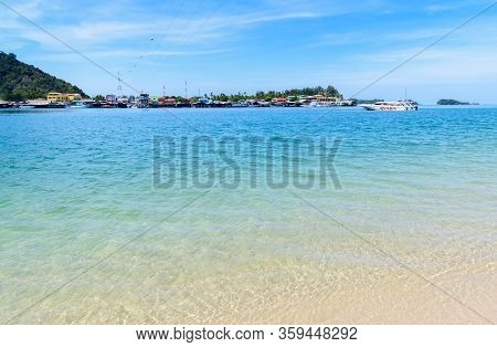 Clear Sea And Beach At Lanta Ialand, South Of Thailand Krabi Province,popular Tourist Attraction For