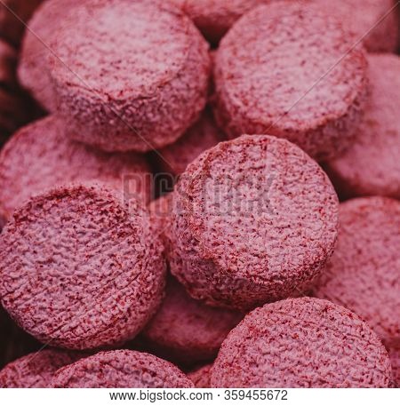 Goat Rose Log. Traditional French Goat Colourful Cheese.