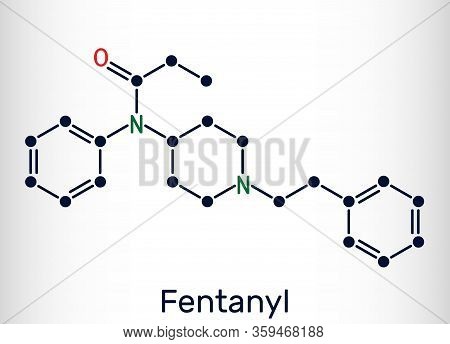 Fentanyl, Fentanil, C22h28n2o Molecule. It Is Opioid Analgesic. Structural Chemical Formula. Vector 