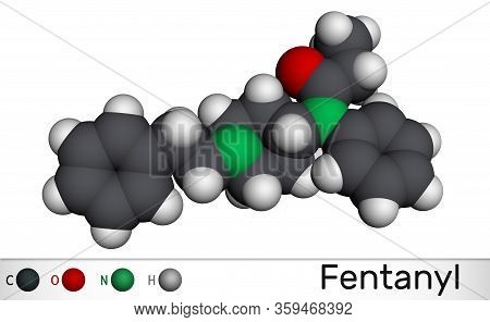Fentanyl, Fentanil, C22h28n2o Molecule. It Is Opioid Analgesic. Molecular Model. 3d Rendering