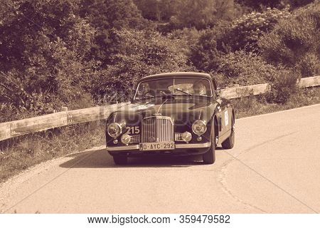 Pesaro Colle San Bartolo , Italy - May 17 - 2018 : Aston Martin Db 2 1951 On An Old Racing Car In Ra
