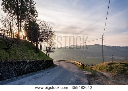 Spring Sunset In The Vineyards Of Collio Friulano