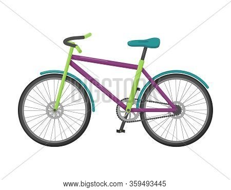 Detailed Sports Bike With Disc Brakes. Eco-friendly Urban Transport. Outdoor Activity. A Vehicle For