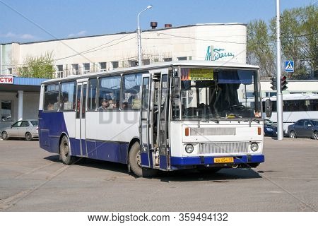 Ufa, Russia - April 30, 2008: Old Suburban Bus Karosa C734 In The City Street.