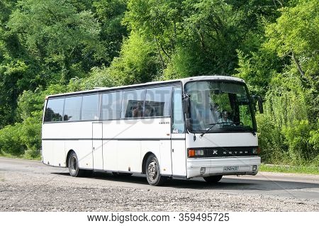 Gudauta District, Abkhazia - July 29, 2009: Touristic Coach Bus Setra S215hd In The City Street.