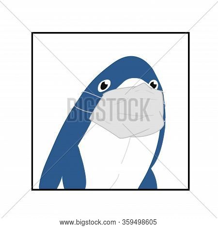 Vector Shark In Protection Mask Illustration Card