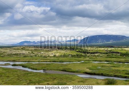 Thingvellir Site, Iceland. Famous Icelandic Landmark. Iceland Golden Circle