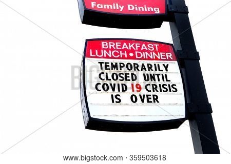 Covid-19 Coronavirus closed restaurant business food dining under quarantine