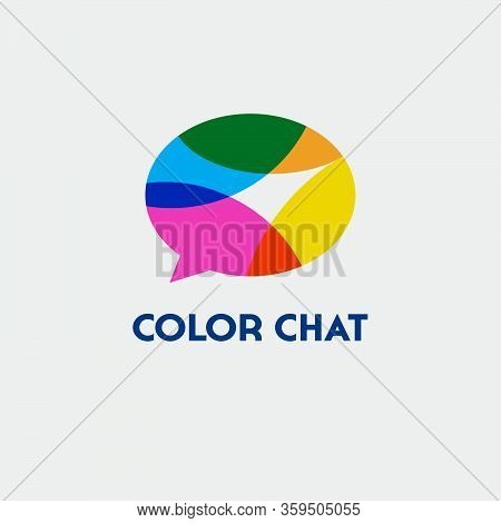Color Chat Logo. Language School Logo. Conversational Club Icon. Chat Logo. Community Emblem. Multi-
