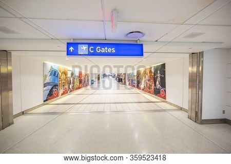 St.Louis International Airport Bridgeton Missouri, U.S.A, March 23rd 2020 : St Louis Airport empty at normal rush morning Time Due to Covid-19 outbreak
