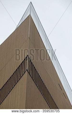Helsinki, Finland - January 17, 2020: Fragment Of The Helsinki Central Library Oodi Building