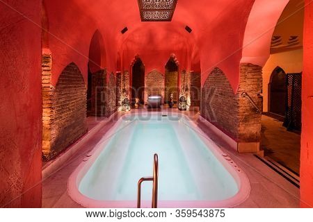 Arabic Baths Hammam In Granada, Andalusia, Spain.