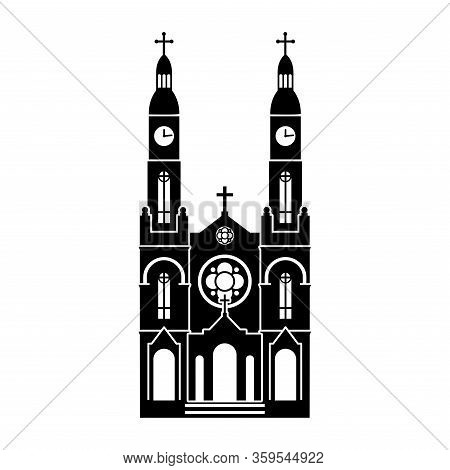 Detailed Black Silhouette Of St. Stanislaus Catholic Church In Milwaukee (united States) On A White 