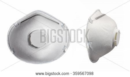 Mask Particulate Respirator Top View Covid-19 Sars Coronavirus Pandemic Medical Health Risk Concept 