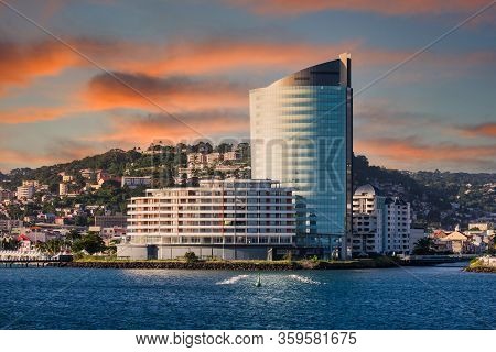 Amodern Glass And Steel Resort Hotel And Condo On The Coast Of Martinique