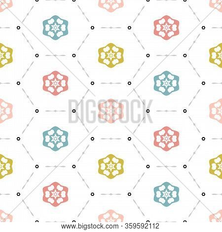 Pastel Colored Stylish Texture. Modern Background With Fancy Elements. Abstract Seamless Pattern. De
