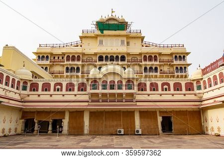 Jaipur, Pink City, India - July 18, 2013: The Maharaja Sawai Man Singh Ii Museum In Pink City, Jaipu