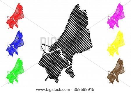 Ventspils City (republic Of Latvia, Administrative Divisions Of Latvia, Republican Cities) Map Vecto