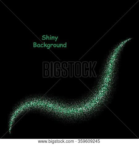 Green Shiny Wave On A Black Background