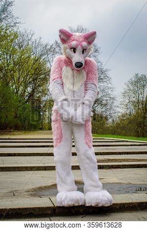 Volkspark Friedrichshain, Berlin, Germany - April 14, 2018: European Furry Walk At Volkspark Friedri