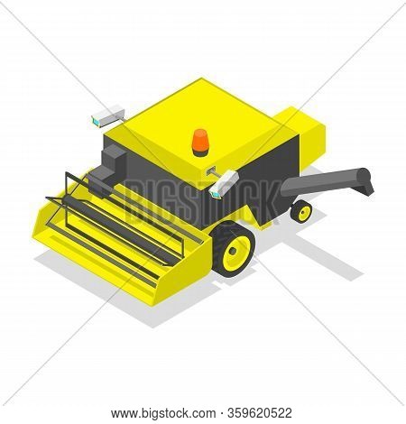3d Isometric Flat Vector Concept Of Smart Havester