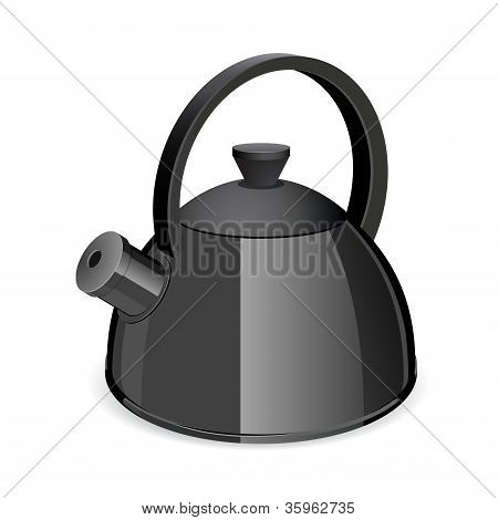 흰 배경에 고립 된 홍차 주전자
