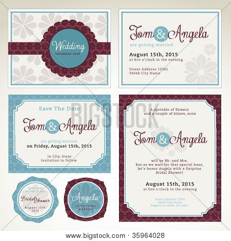 Svatební pozvání kartu šablony