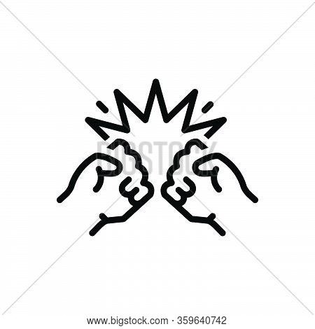 Black Line Icon For Aggressive Belligerent Punch Revolution Fight Fiery Angry Attack