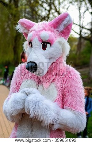 Volkspark Friedrichshain, Berlin, Germany - April 14, 2018: European Furry Walk At Volkspark Friedri