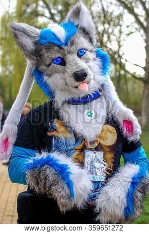 Volkspark Friedrichshain, Berlin, Germany - April 14, 2018: European Furry Walk At Volkspark Friedri