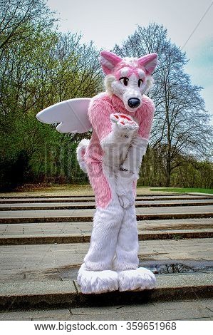 Volkspark Friedrichshain, Berlin, Germany - April 14, 2018: European Furry Walk At Volkspark Friedri