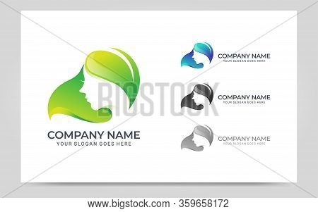 Beauty Woman Face Logo Symbol. Modern Vector Illustration
