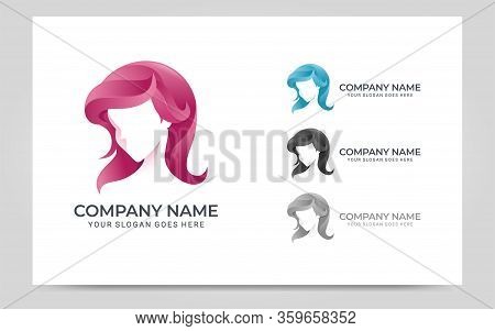 Beauty Woman Face Logo Symbol. Modern Vector Illustration