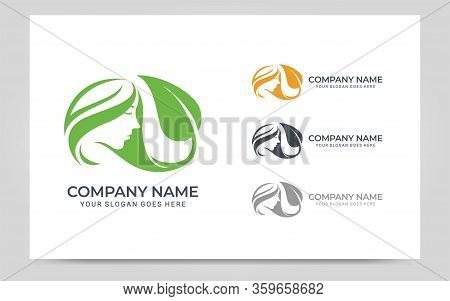 Beauty Woman Face Logo Symbol. Modern Vector Illustration