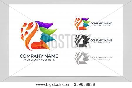 Beauty Woman Face Logo Symbol. Modern Vector Illustration
