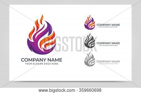 Modern Fire Logo Design Vector Illustration