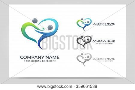 Abstract Logo Of People, Business, Foundation, Community, Human Caring, Health Workers.