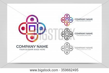Abstract Logo Of People, Business, Foundation, Community, Human Caring, Health Workers.