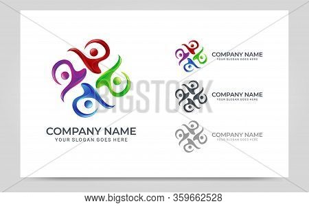 Abstract Logo Of People, Business, Foundation, Community, Human Caring, Health Workers.