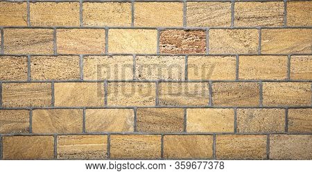 Limestone Wall Texture Background Cement Seams Close Up