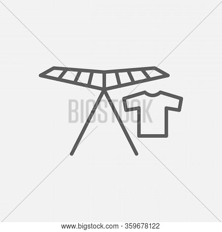 Collapsible Clothes-horse Icon Line Symbol. Isolated Vector Illustration Of Icon Sign Concept For Yo