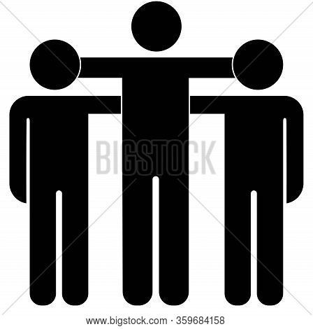 People, Group Of People Friends Family Icon In Black Color Isolated On White Background. Eps 10 Vect