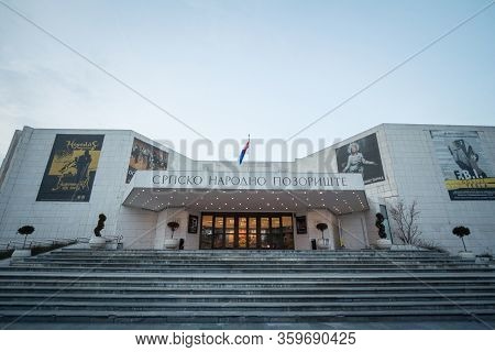 Novi Sad, Serbia - November 26, 2016: Srpsko Narodno Pozoriste In Novi Sad. Also Called Serbian Nati