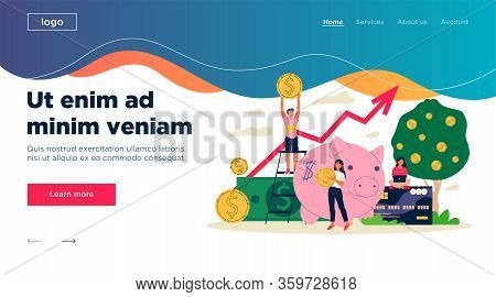 Business People Investing Into High Potential Project Vector Illustration. People Taking Online Cred