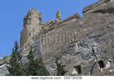 The Remains Of The Gate Tower Of The Medieval Fortress Of Kalamita On The Monastery Rock In Inkerman