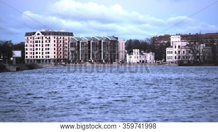 Urban Landscape Malaya Nevka Embankment In Saint Petersburg