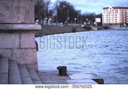 Urban Landscape Malaya Nevka Embankment In Saint Petersburg
