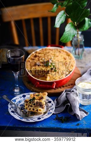 Pasticcio, Traditional Greek Casserole.. Style Rustic.selective Focus